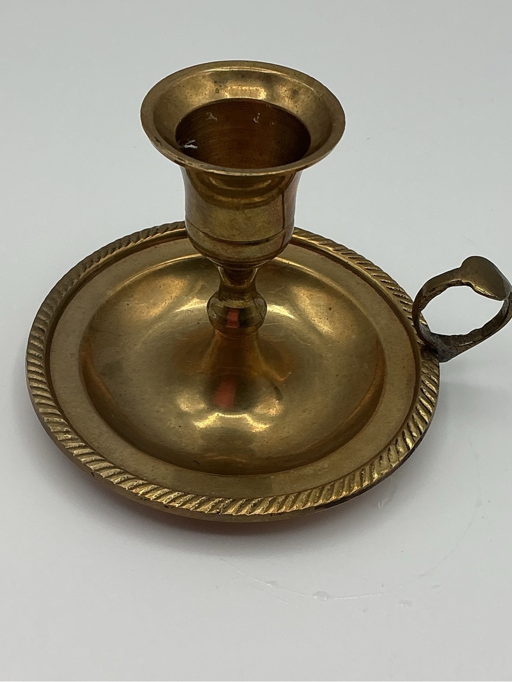 Brass Chamberstick Candle Holder - Vintage 70s
